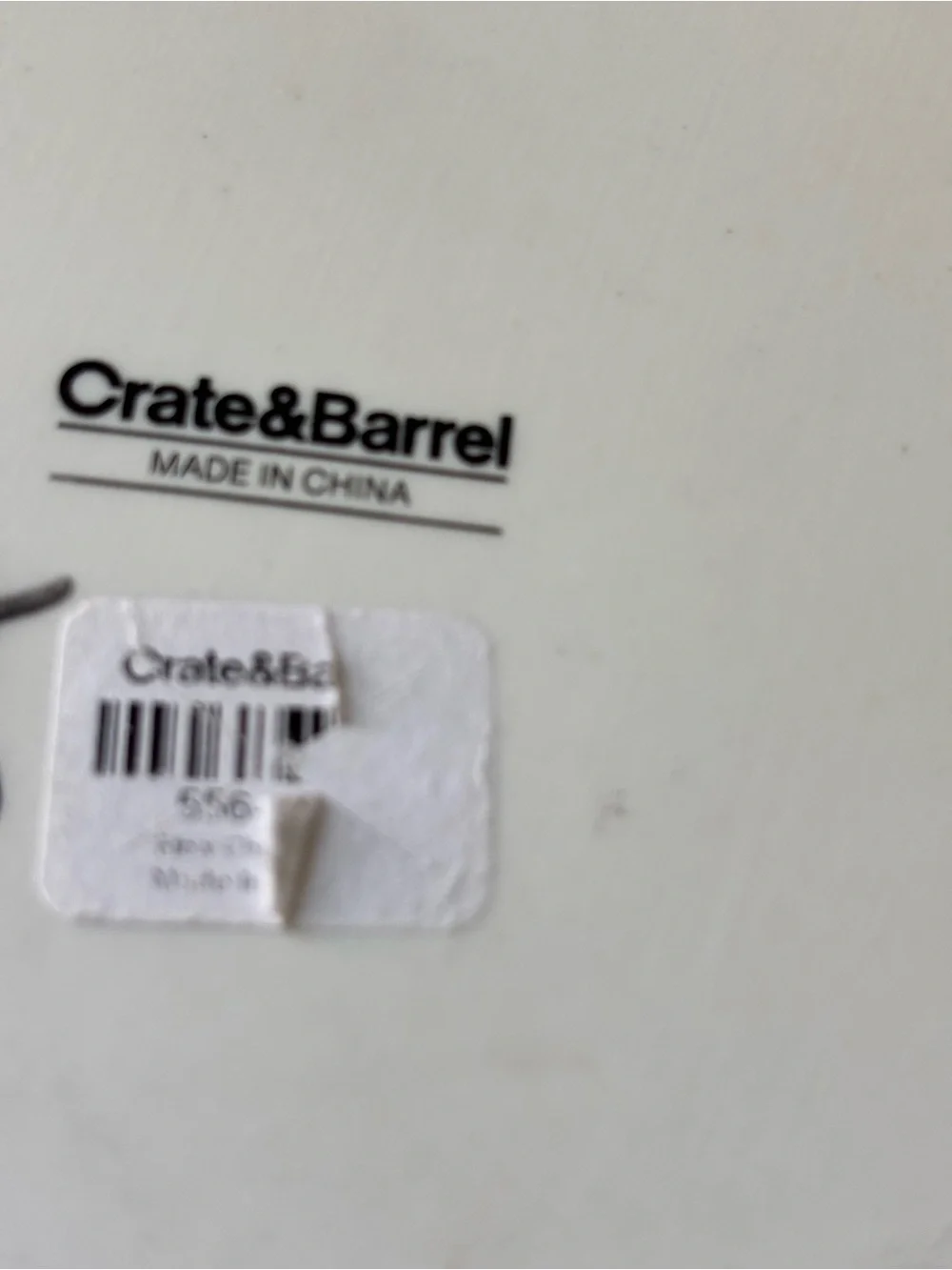 Crate & Barrel White Double-Section Ceramic Serving Platter